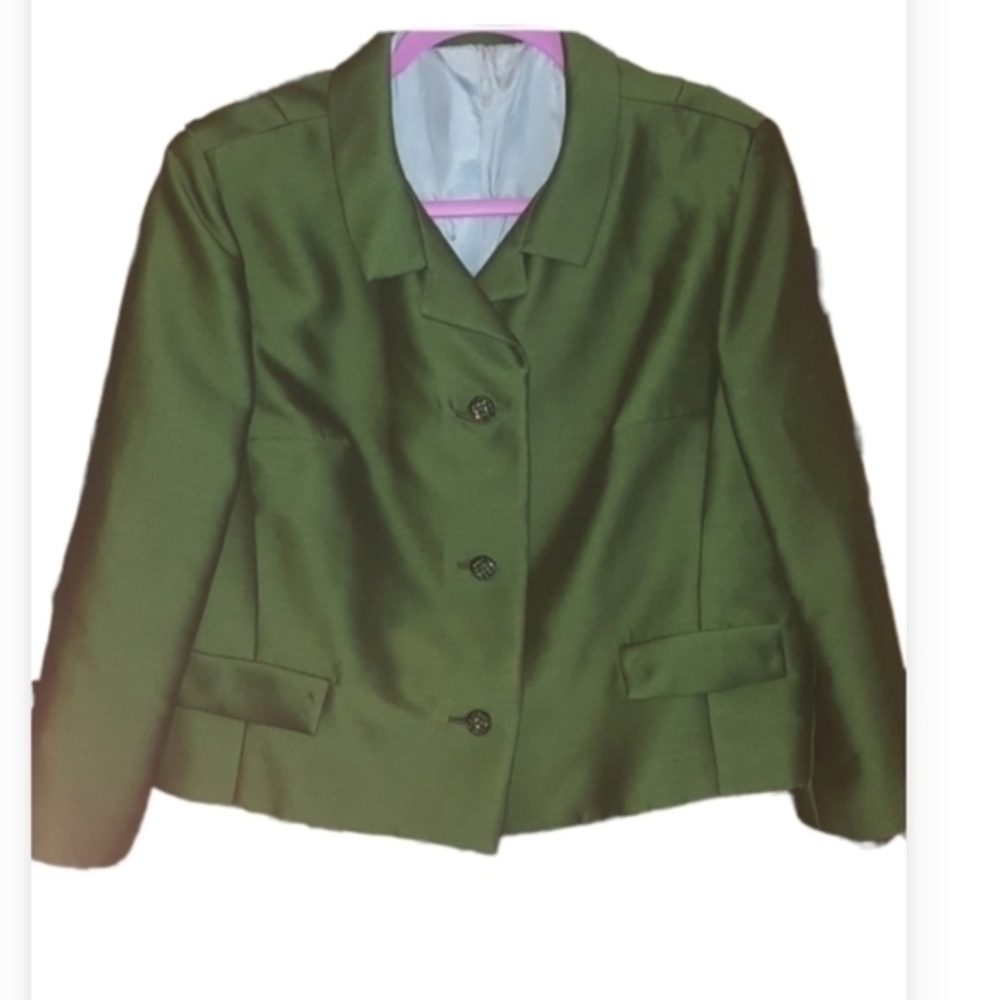 Vintage Esher Wolf Emerald Green Jacket Day or Evening